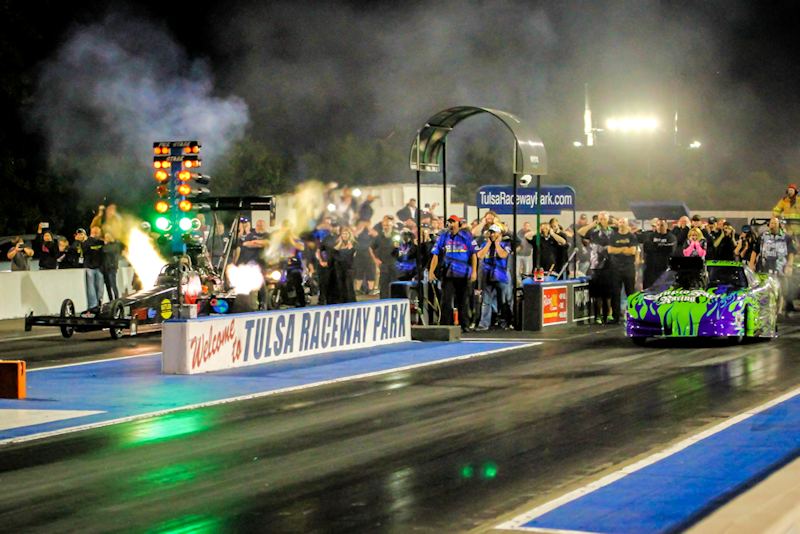 Scotty Palmer's Top Fuel Vs Frankie Taylor's Pro Mod at Throwdown in T-Town 2014